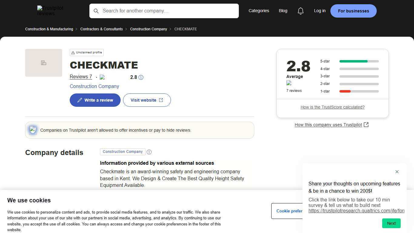 CHECKMATE Reviews | Read Customer Service Reviews of checkmateuk.com